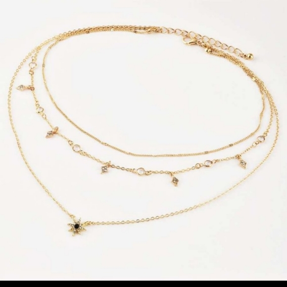 Multilayer gold tone necklace - Picture 3 of 4